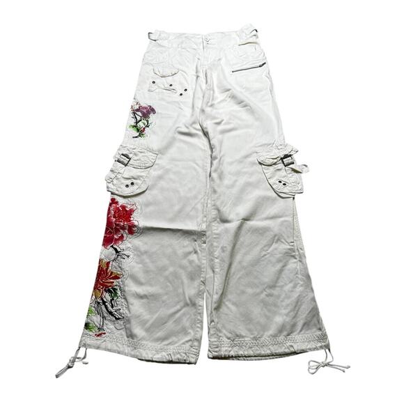 Y2K Da Nang Cargo Pants Sz XS Cotton WhiteGrunge vintage preppy / skater Retro